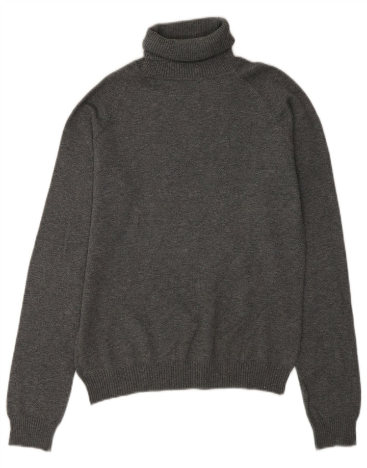 Maglione maglione a collo alto da donna Zara UK 14 Cotone grigio medio