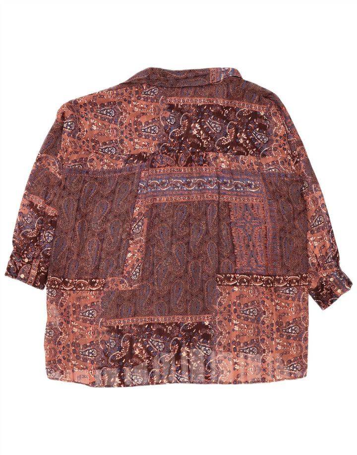 Camicetta oversize da donna Zara UK 14 Paisley medio multicolore