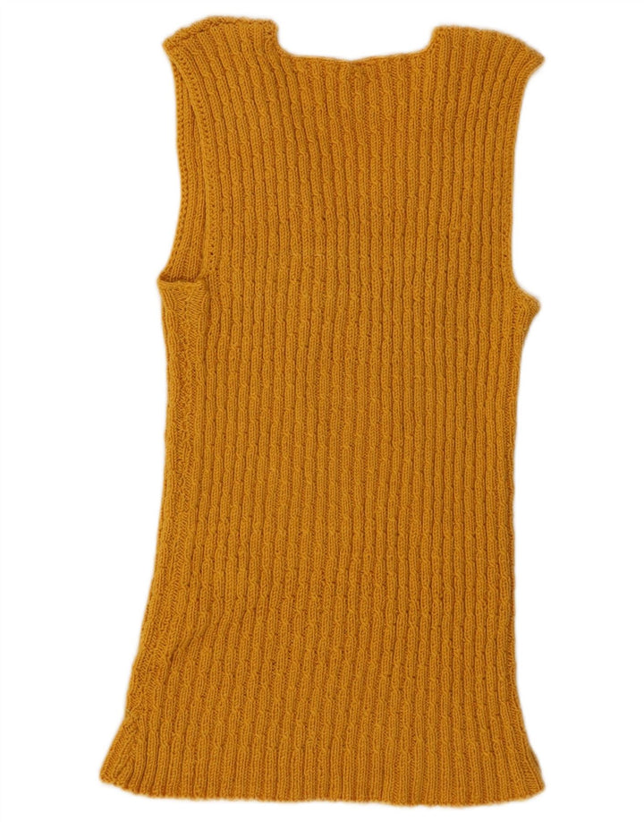 Canottiera vintage da donna UK 2 2XS gialla