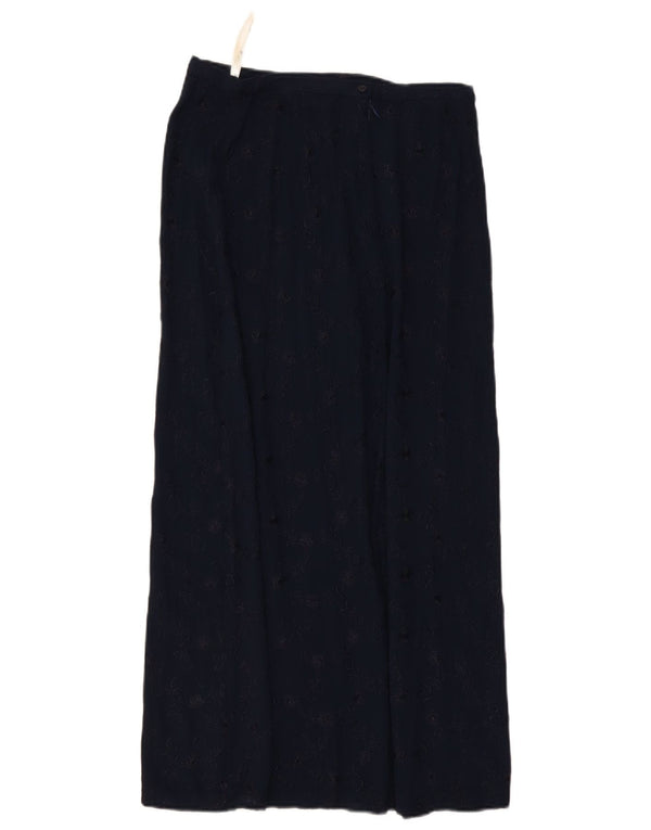 Gonna lunga da donna Dorothy Perkins UK 14 media W30 viscosa floreale blu navy