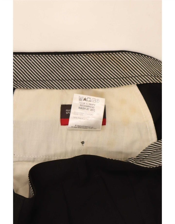 Pantaloni da abito con pegging da uomo Marks & Spencer W40 L33 poliestere nero