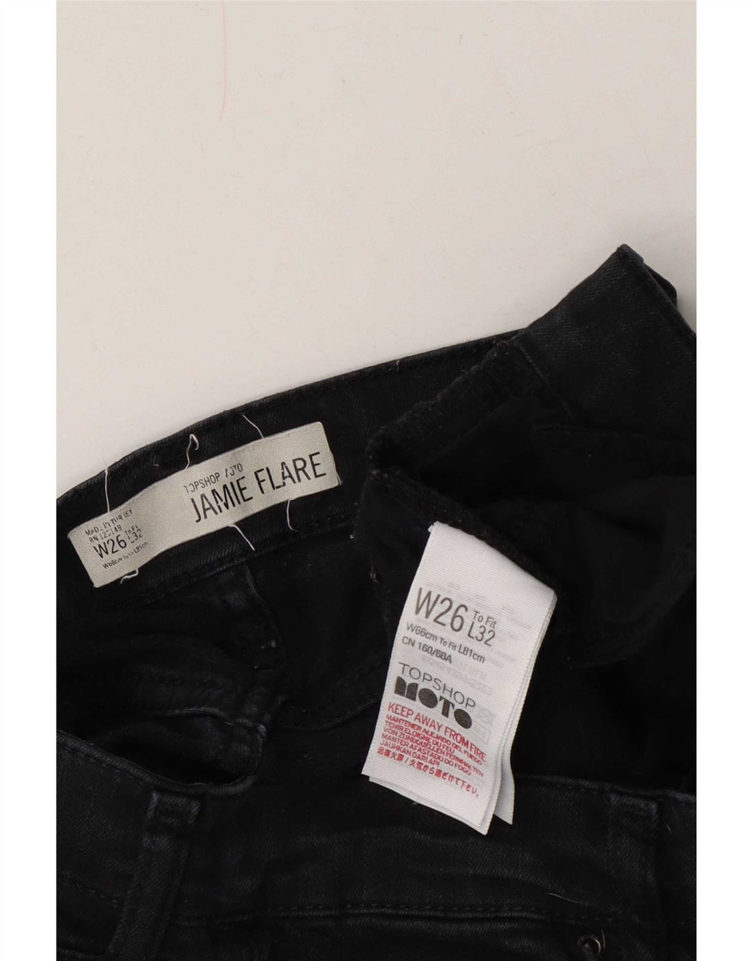 Jeans svasati Jamie da donna Topshop W26 L32 cotone blu navy