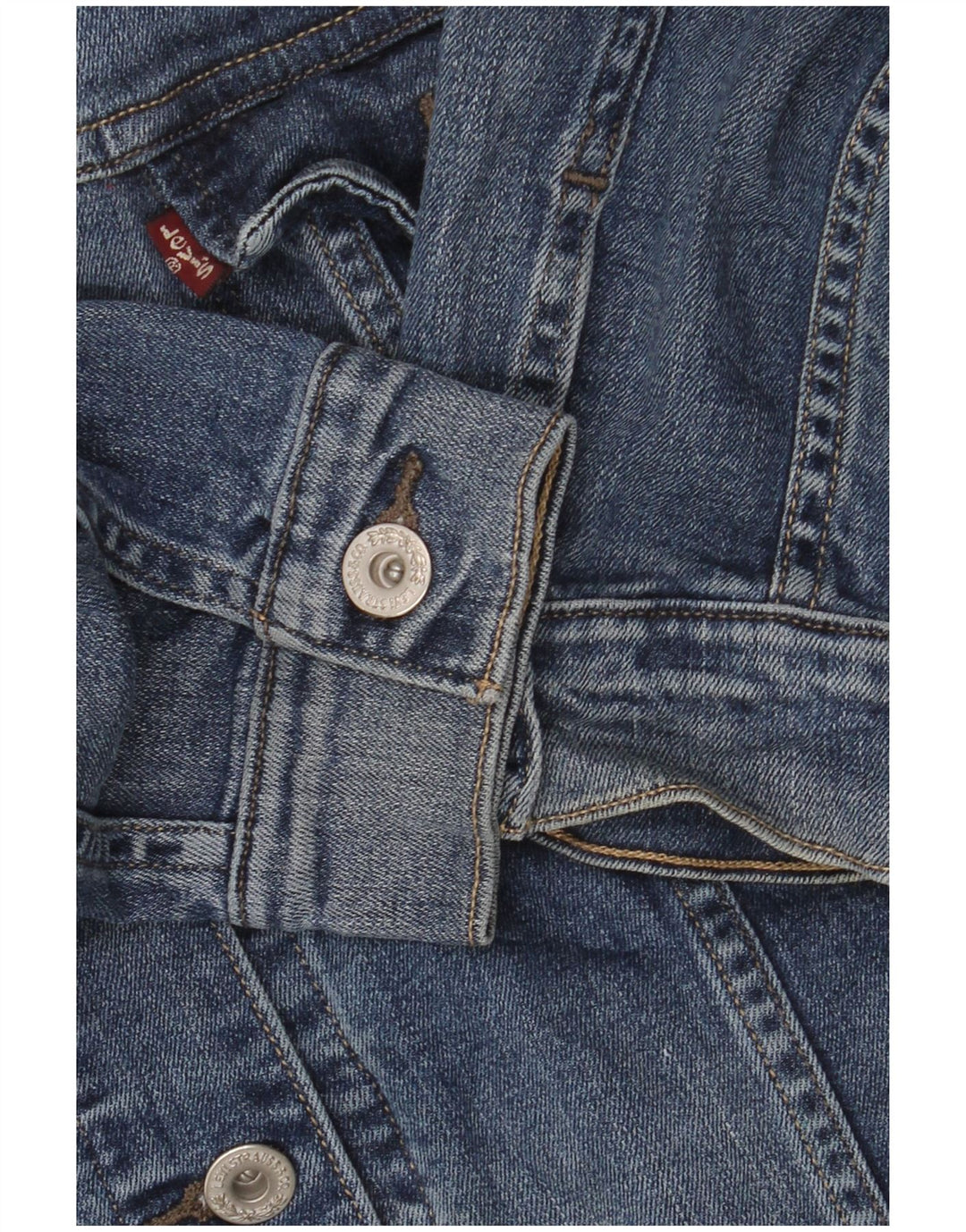 Giacca in denim corta da donna LEVI'S UK 18 XL cotone blu