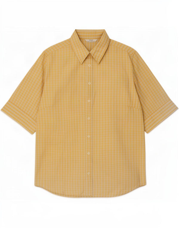Marks & Spencer Camicia St. Michael da donna UK 12 Medium Yellow Check