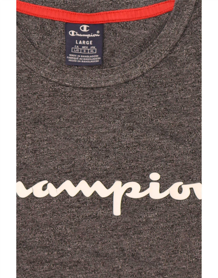T-shirt grafica da uomo Champion Top grande grigio chiazzato