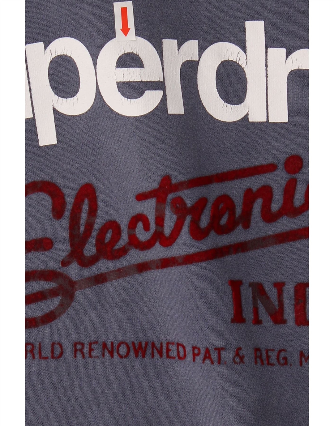 Maglione con cappuccio grafico da donna SUPERDRY UK 16 Large Blu Navy Colourblock