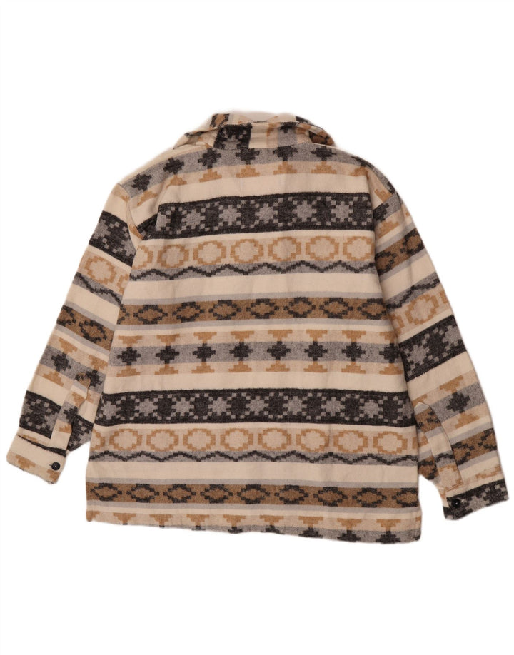 Yachting Club Camicia da uomo in flanella pullover grande geometrica multicolore