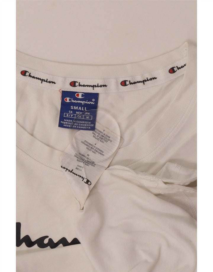 Canotta grafica da uomo Champion piccola in cotone bianco