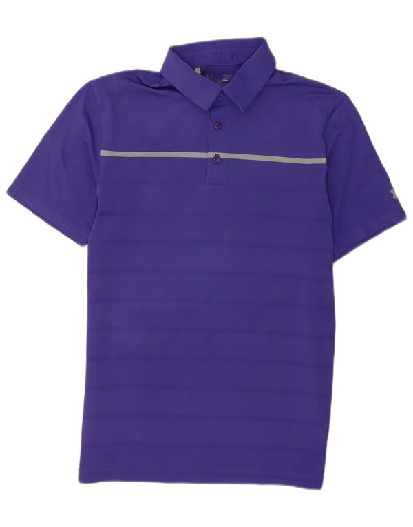 Polo da uomo Under Armour piccola in poliestere a righe viola