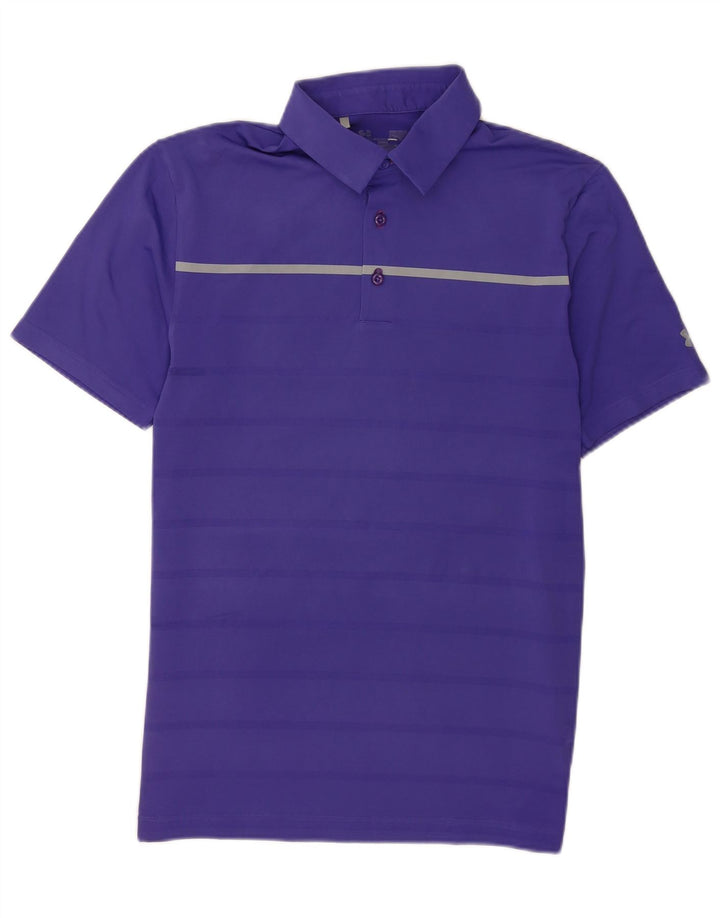 Polo da uomo Under Armour piccola in poliestere a righe viola