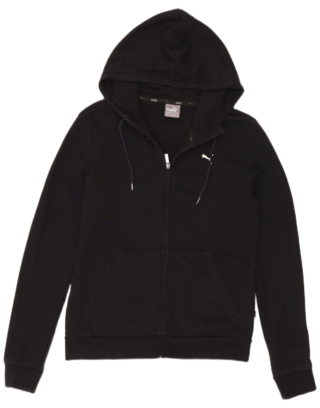 Felpa con cappuccio e zip da donna Puma UK 12 cotone nero medio
