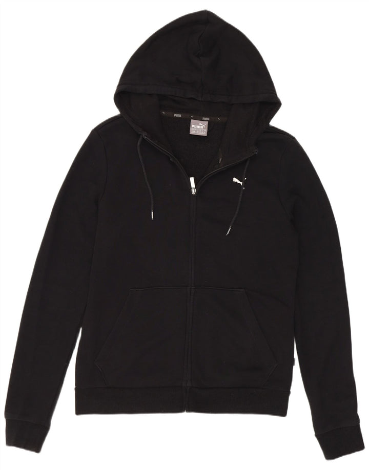 Felpa con cappuccio e zip da donna Puma UK 12 cotone nero medio