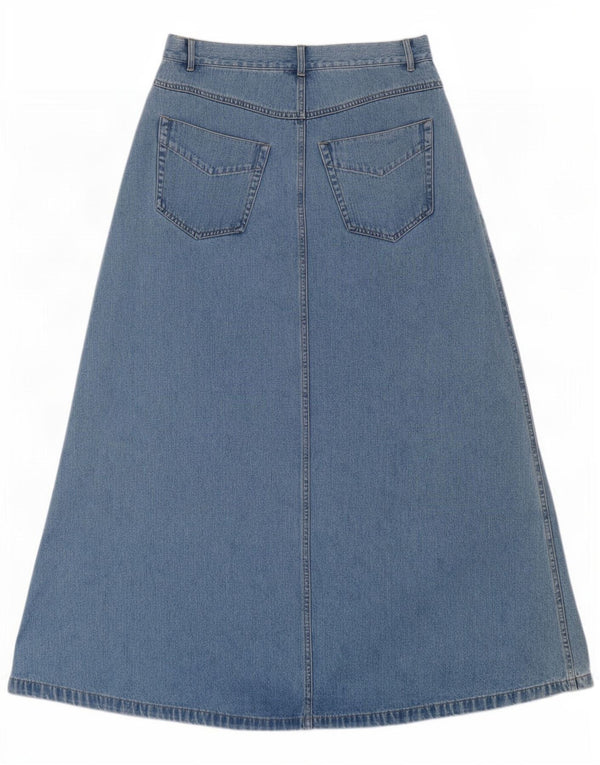 Successivo Gonna di jeans a vita alta da donna UK 10 piccola W24 cotone blu