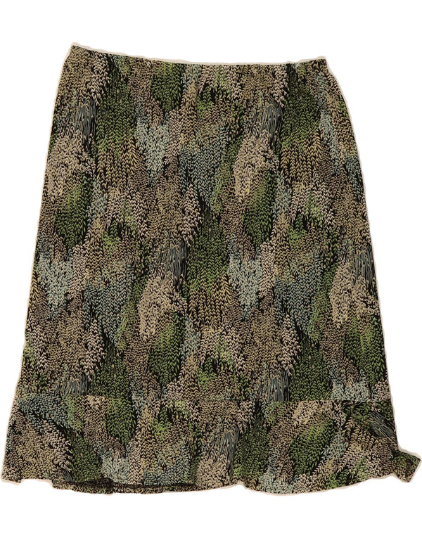 BCBGMAXAZRIA Womens A-Line Skirt Medium W30 Green Floral Polyester