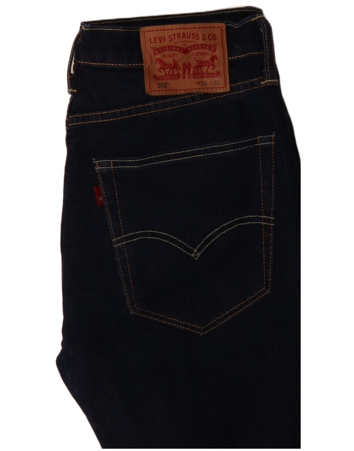 LEVI'S Jeans 512 slim affusolati da uomo W30 L27 cotone blu navy