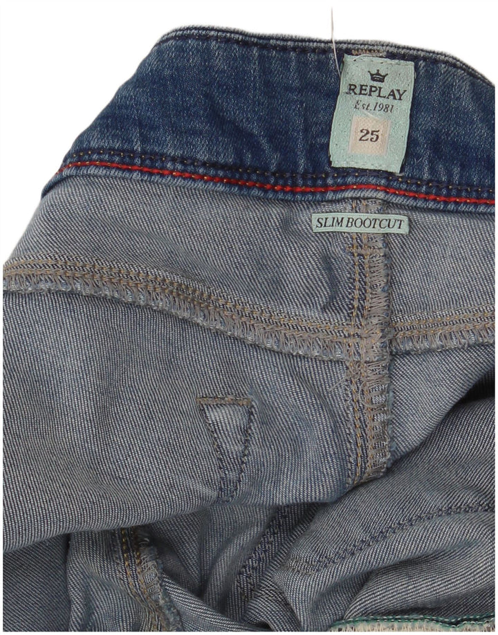 Jeans bootcut slim da donna Replay W25 L32 Blu
