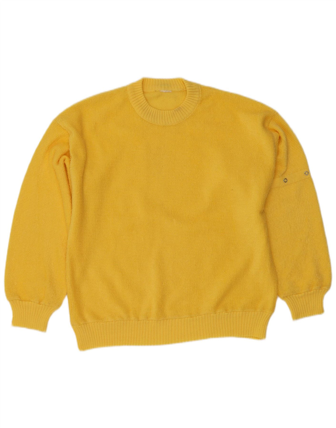 Maglione vintage da uomo girocollo piccolo giallo