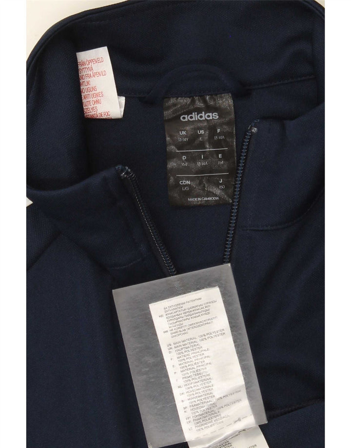 Giacca superiore della tuta Adidas Climalite da ragazzo 13-14 anni in poliestere blu navy