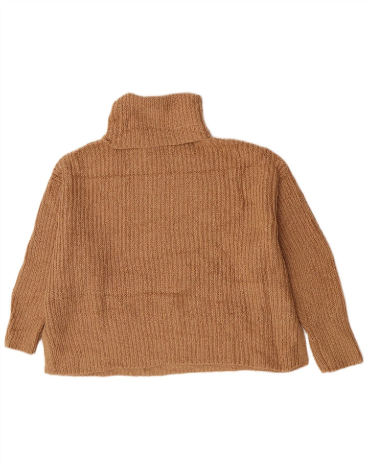 Maglione a collo alto oversize da donna Zara UK 10 piccolo acrilico beige