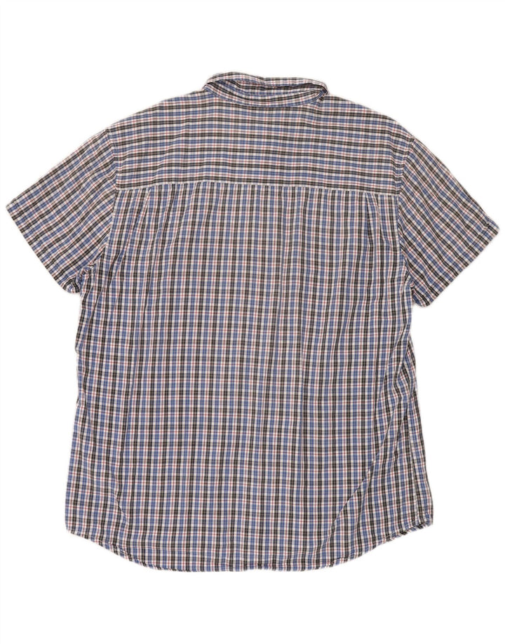 Camicia da uomo Wrangler a maniche corte vestibilità regolare 2XL in cotone a quadri blu