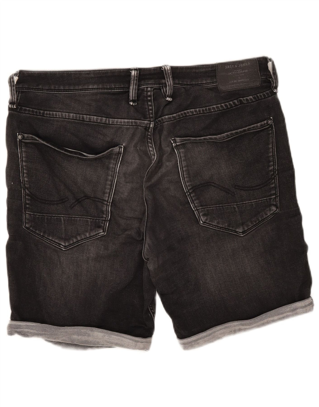 Pantaloncini di jeans vestibilità regolare da uomo Jack & Jones XL W38 cotone grigio