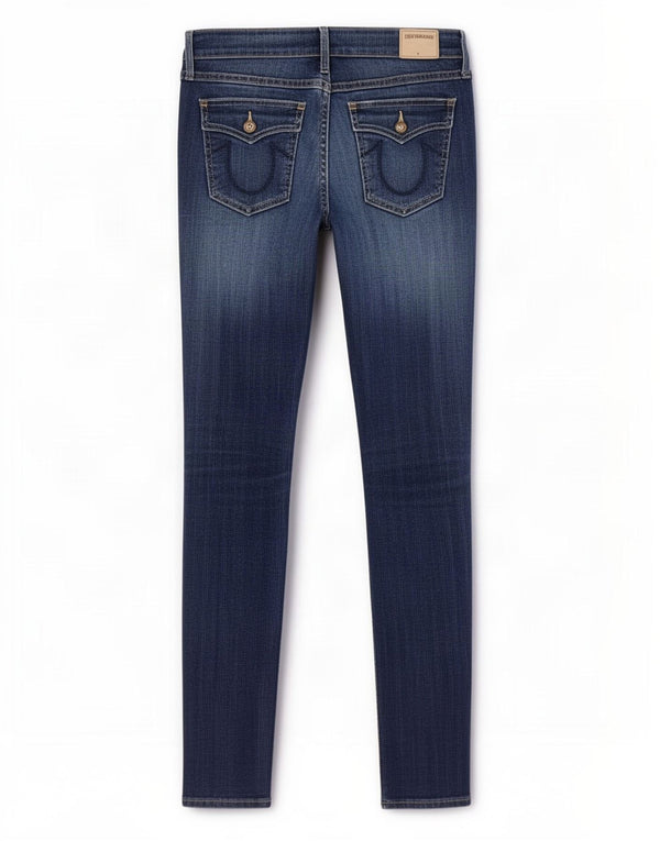 Jeans super skinny Casey a vita bassa da donna True Religion W28 L29 cotone blu