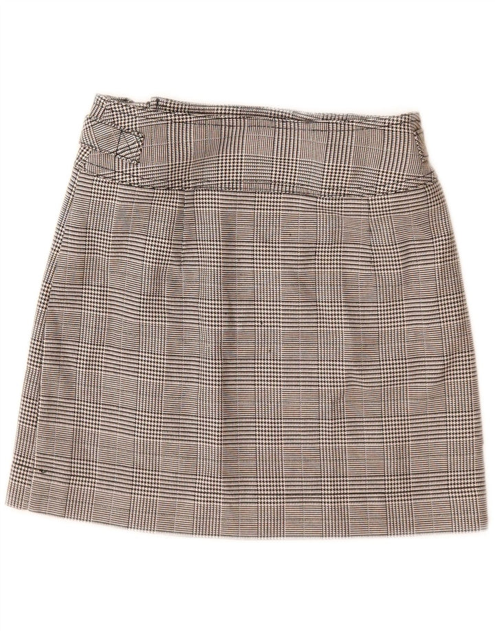 Topshop Minigonna da donna UK 6 XS W24 Poliestere a quadri grigio
