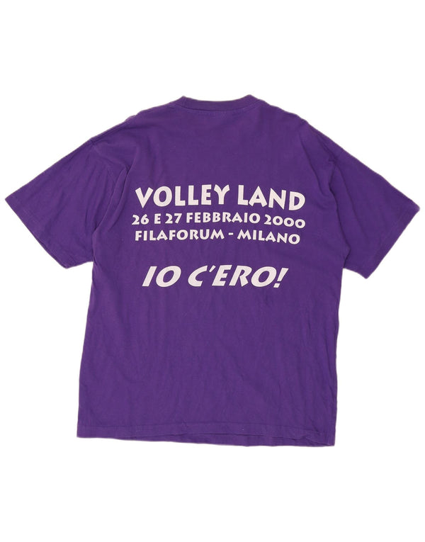 T-shirt grafica da donna CHAMPION Top UK 16 grande cotone viola