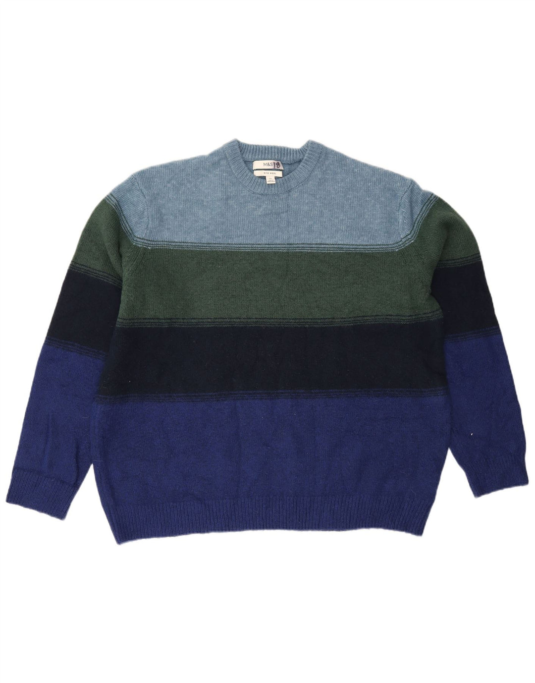 Maglione maglione girocollo da uomo Marks & Spencer 2XL a righe multicolore