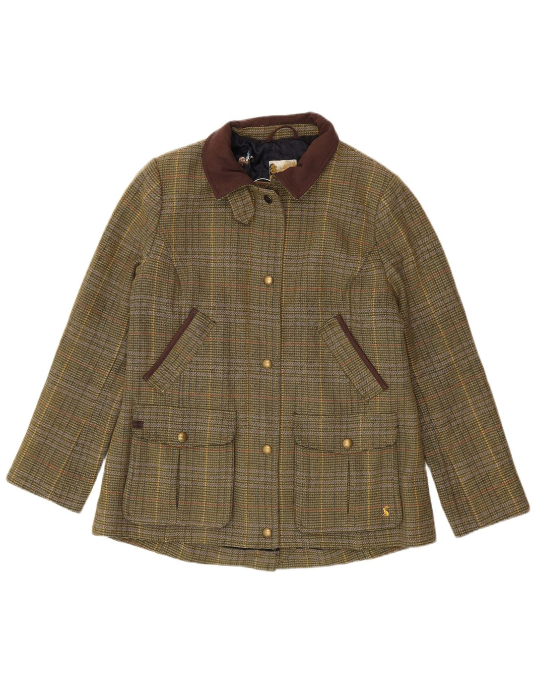 Giacca country da donna Joules UK 16 grande lana scozzese verde