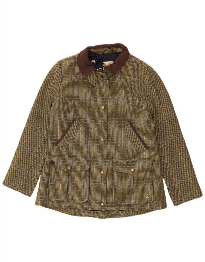 Giacca country da donna Joules UK 16 grande lana scozzese verde
