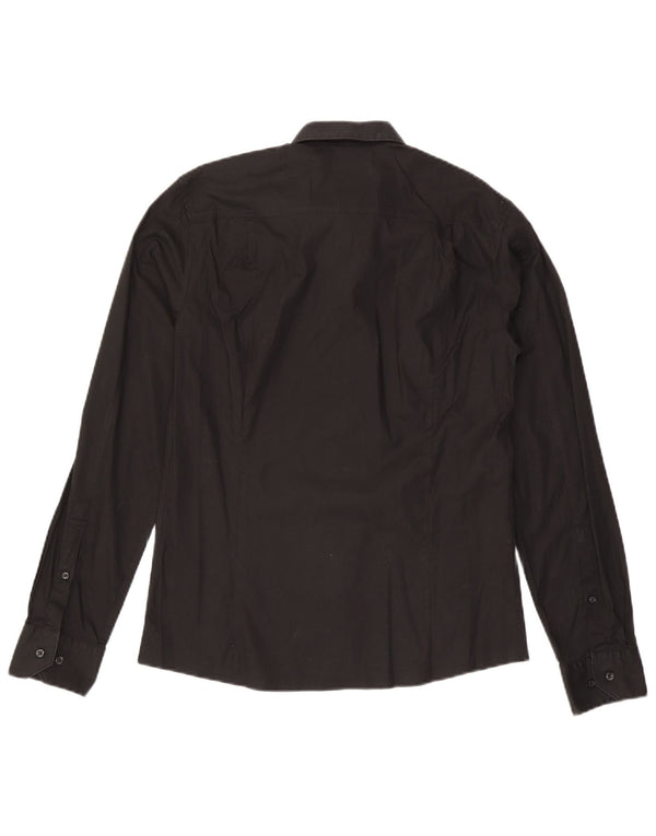 Hugo Boss Mens Slim Fit Shirt Medium Black Cotton