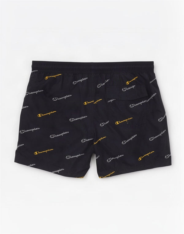 Pantaloncini da bagno grafici da uomo Champion, poliestere medio blu navy