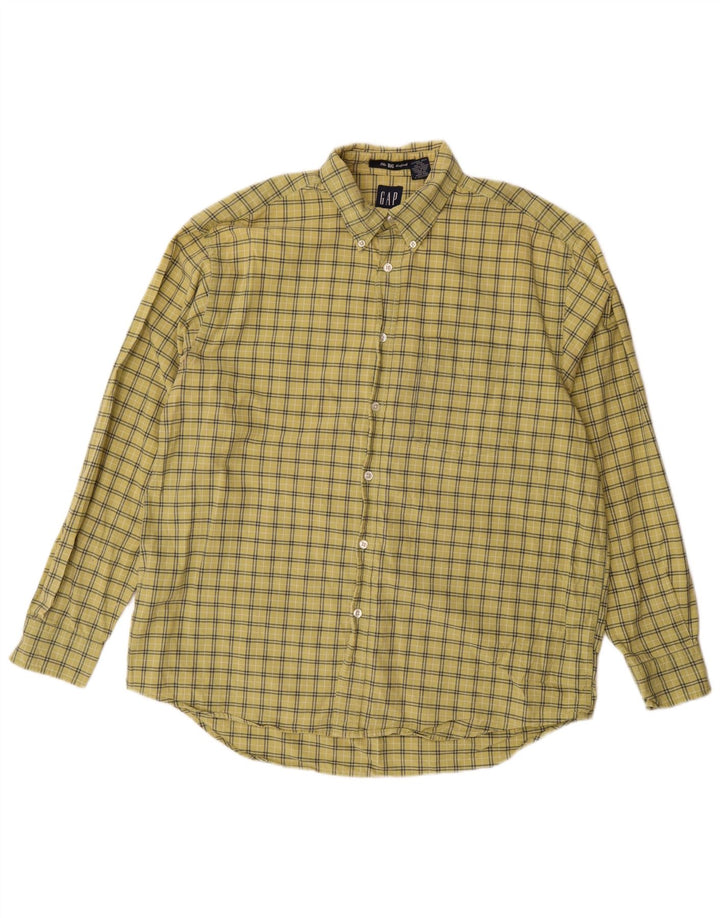 Camicia Gap da uomo vestibilità ampia in cotone a quadri giallo medio