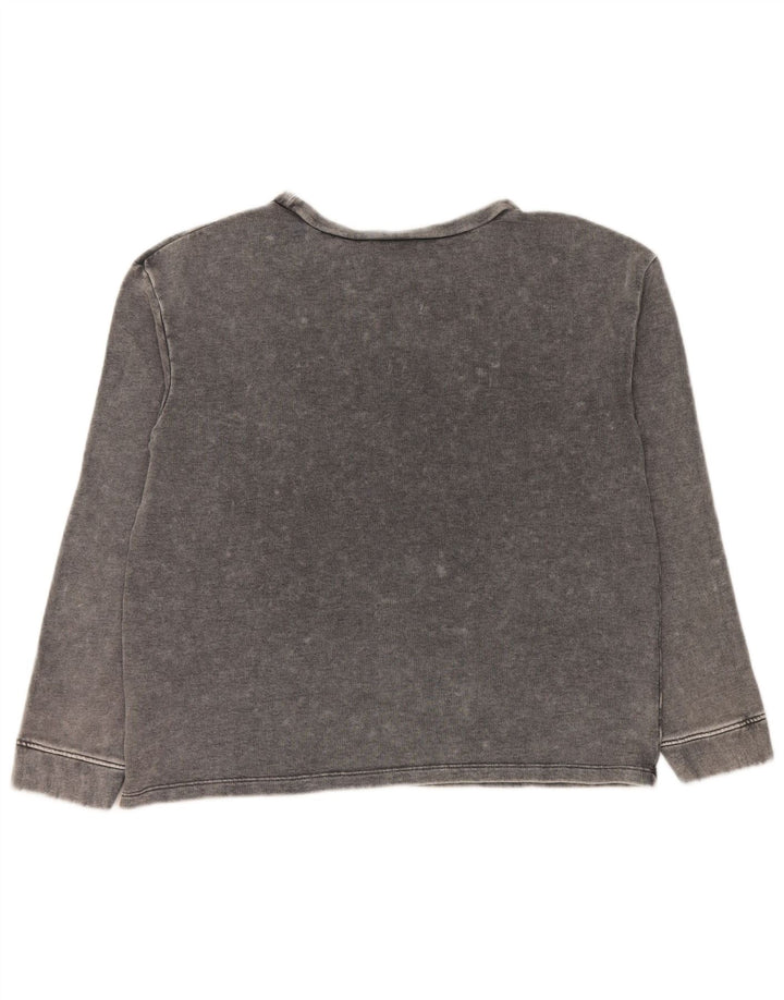 Guess Felpa con grafica da donna Maglione UK 16 Large Grigio Cotone