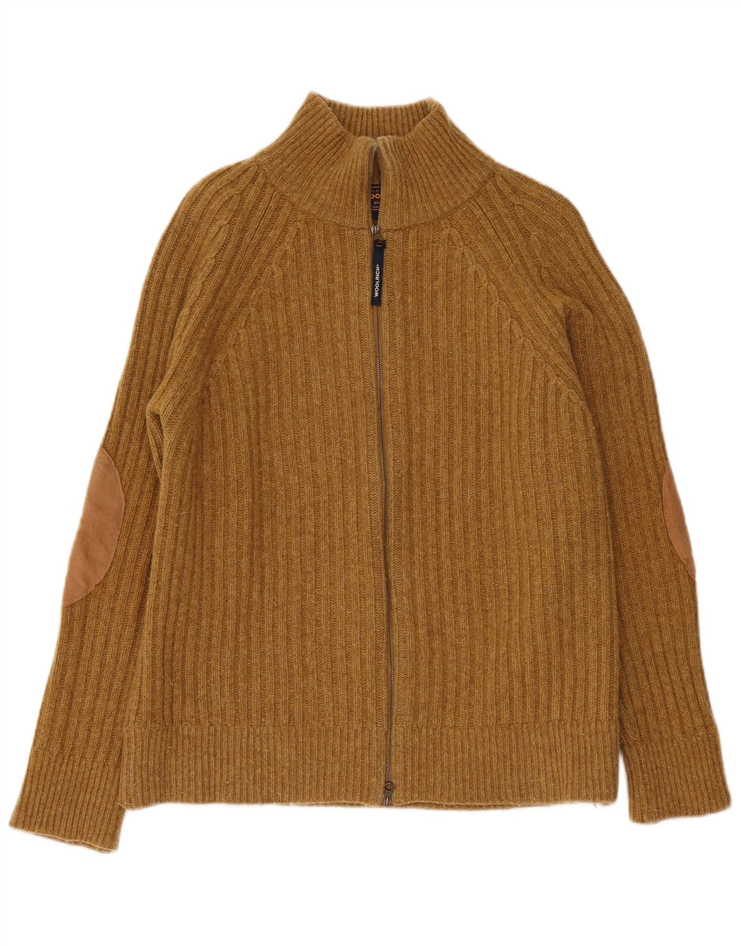 Maglione cardigan da uomo Woolrich piccolo in lana marrone