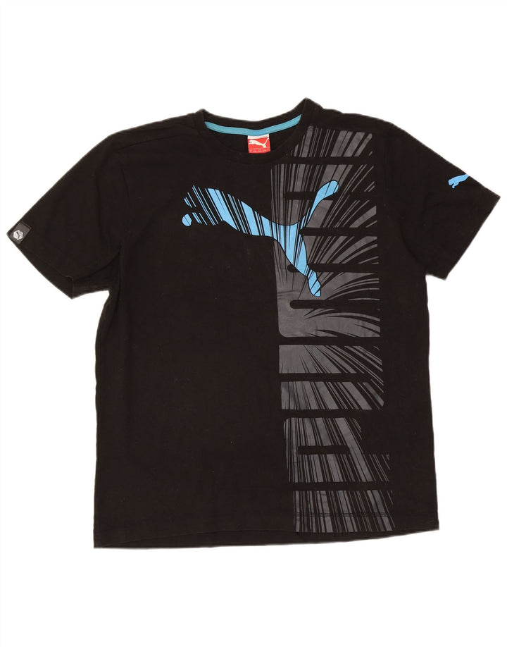 T-shirt grafica da uomo Puma Top grande in cotone nero