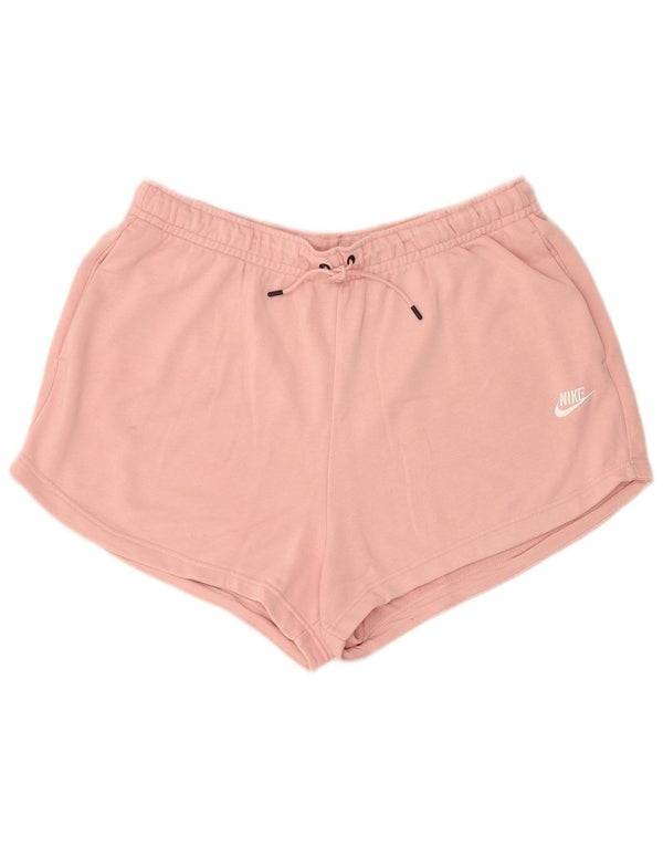 NIKE Womens Sport Shorts UK 18 XL  Pink Cotton