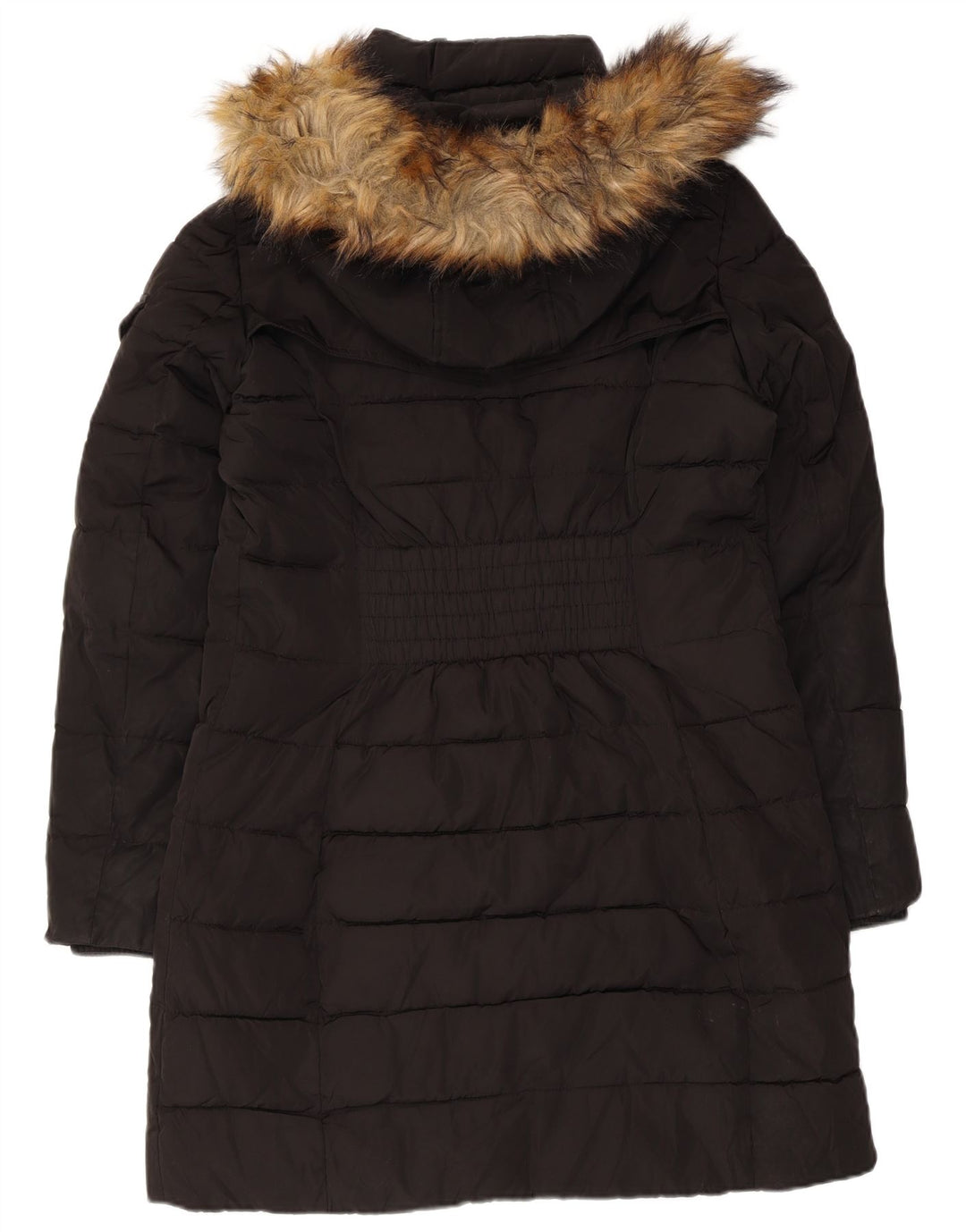 Cappotto imbottito con cappuccio da donna Michael Kors UK 14 poliestere nero medio