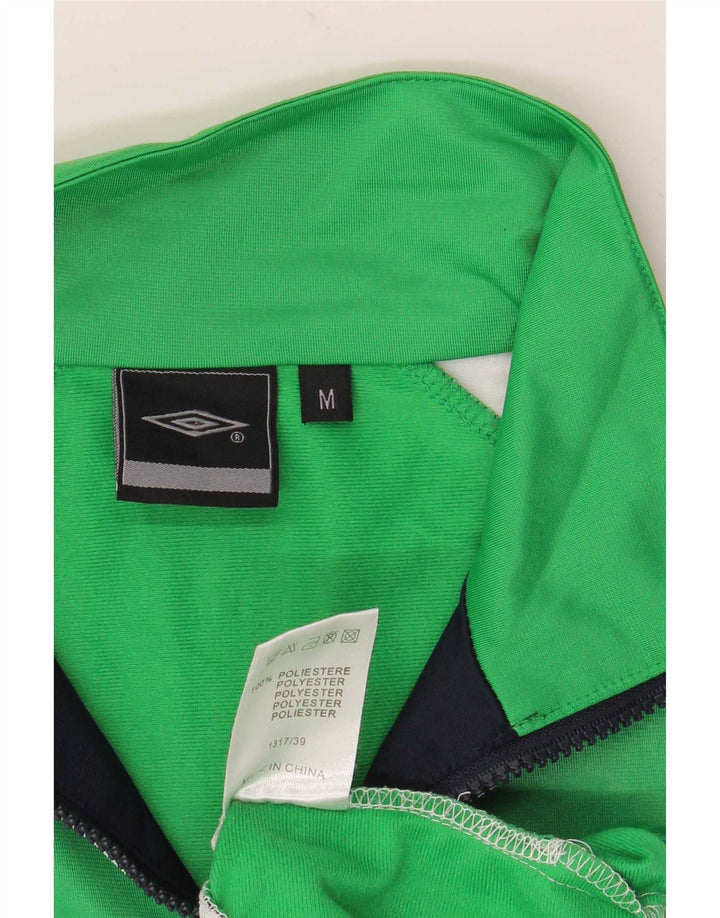 Giacca da ginnastica grafica da uomo Umbro in poliestere color block verde medio