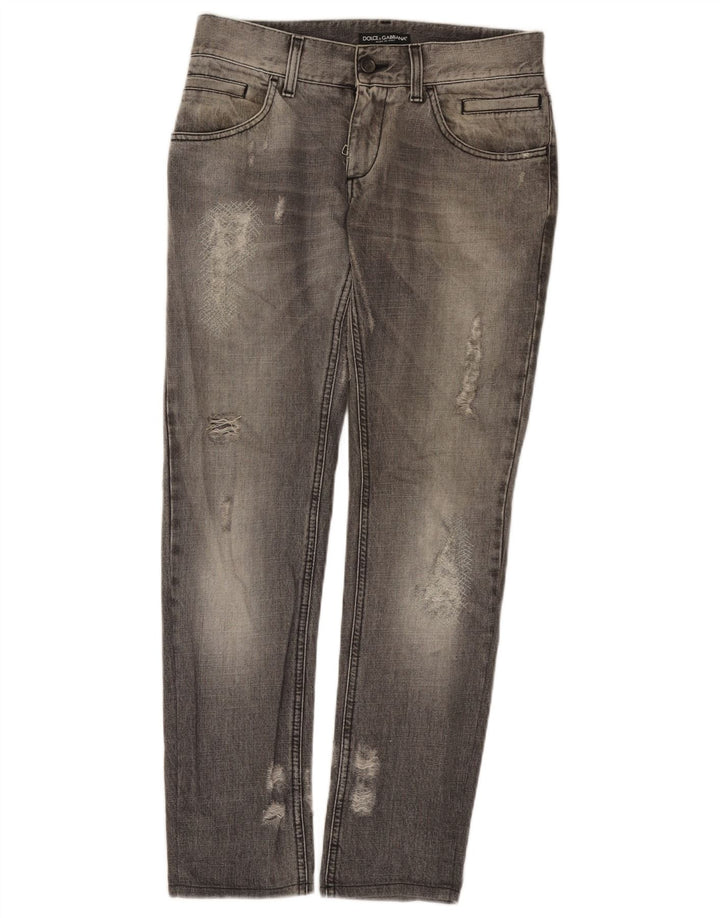 Jeans slim effetto consumato da donna Dolce & Gabbana IT 44 medio W30 L31 grigio