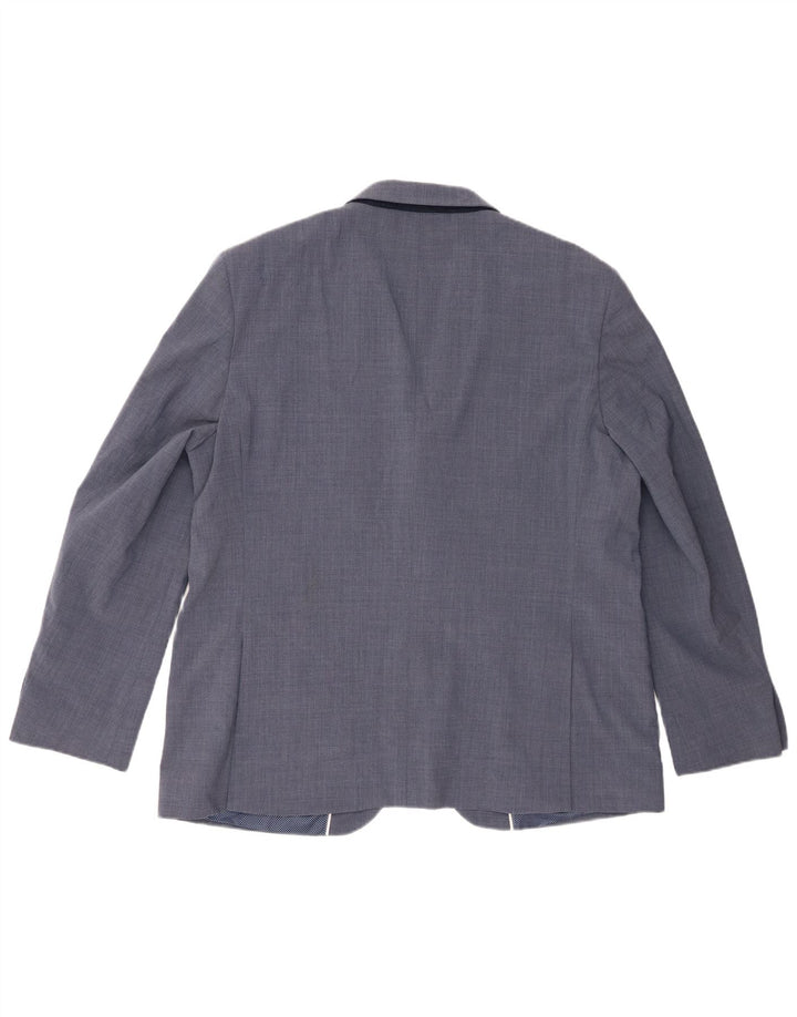 Giacca blazer a 2 bottoni Marks & Spencer da uomo UK 46 3XL lana blu