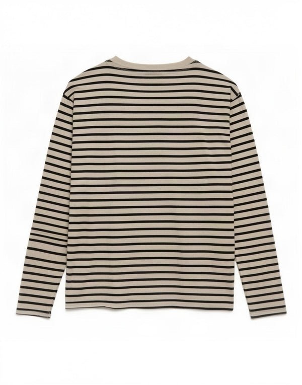 Top Zara da donna a maniche lunghe UK 10 piccolo cotone a righe bianche nautico