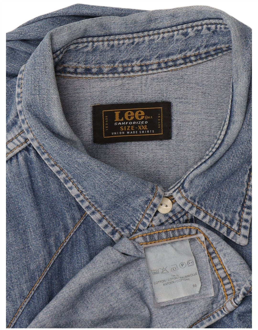 Camicia in denim da uomo LEE 2XL cotone blu