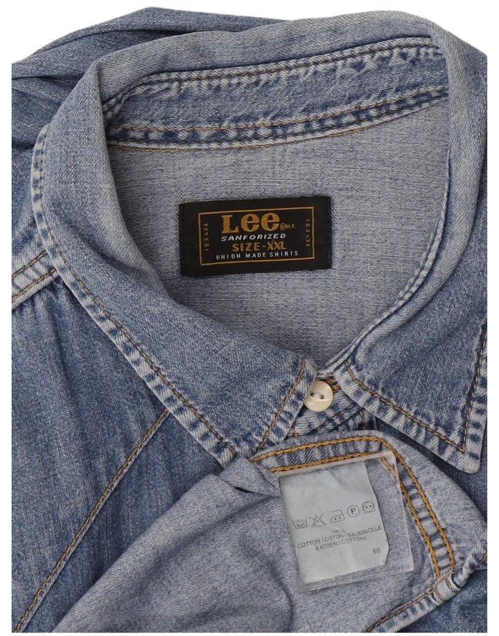Camicia in denim da uomo LEE 2XL cotone blu