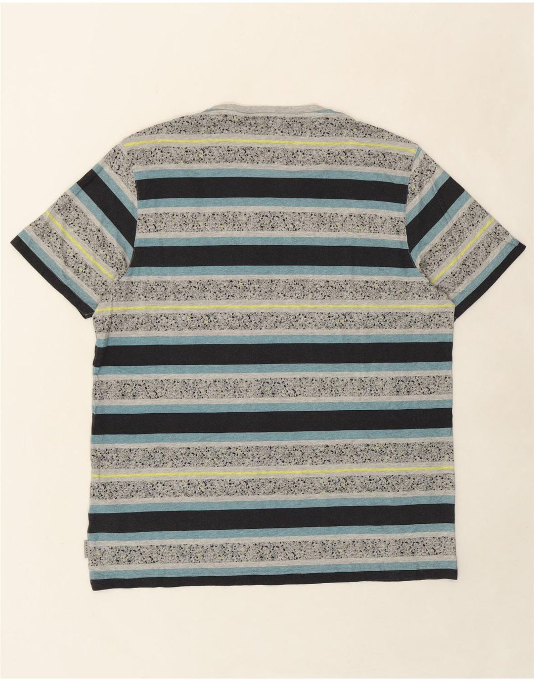 TED BAKER Mens T-Shirt Top Size 5 Large Grey Striped Cotton Vintage Ted Baker and Second-Hand Ted Baker from Messina Hembry 