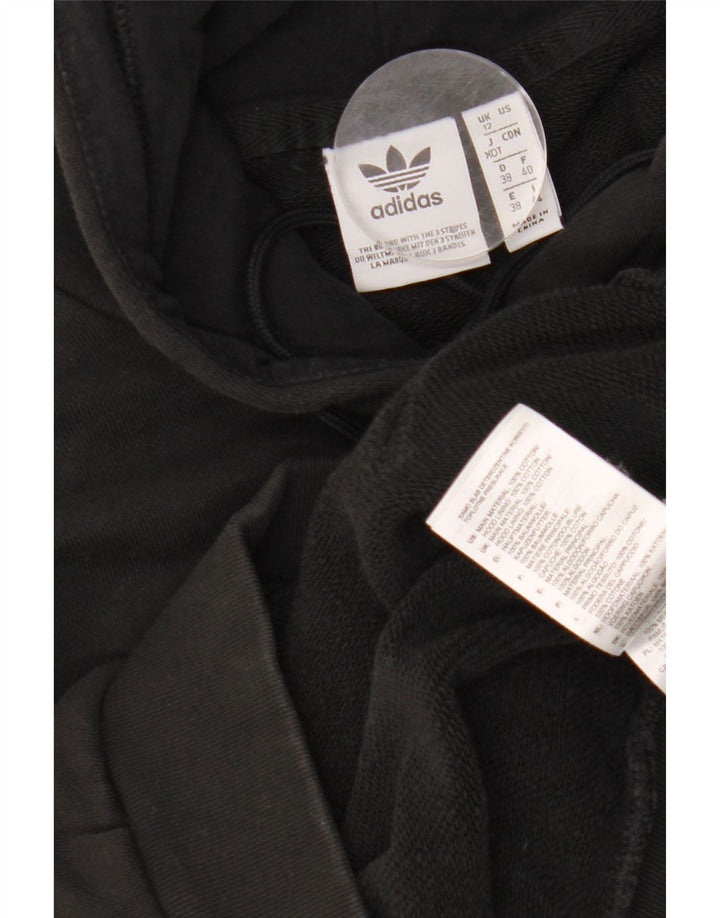 Maglione con cappuccio oversize grafico da donna ADIDAS UK 12 cotone nero medio