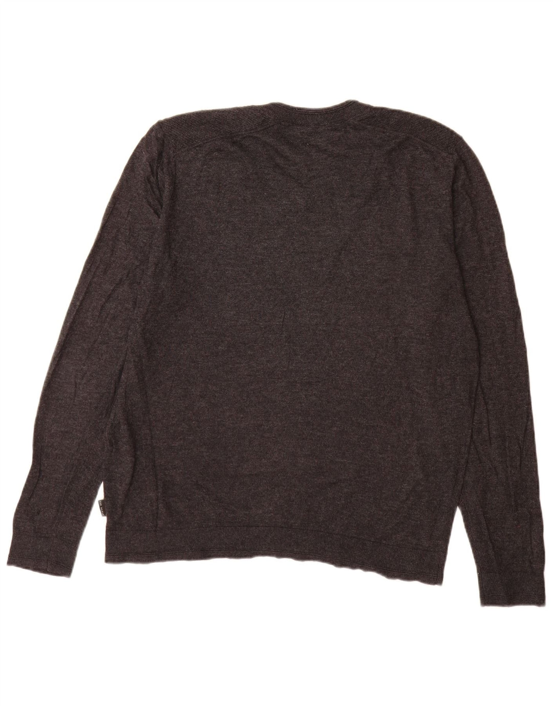 Maglione maglione da uomo con scollo a V Ted Baker taglia 5 XL lana grigia