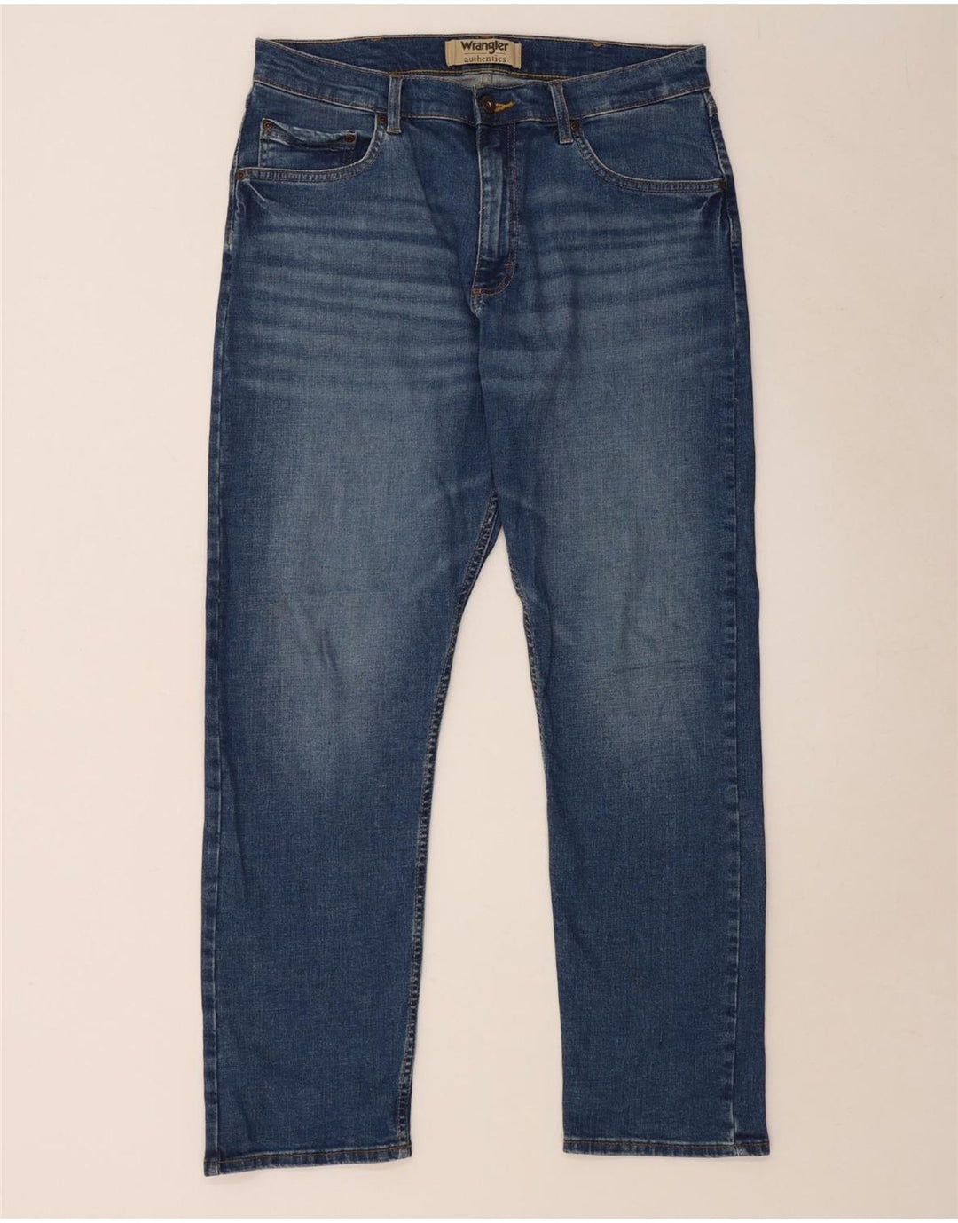 Jeans dritti da uomo WRANGLER W34 L30 cotone blu