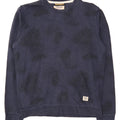 JACK & JONES Mens Abstract Pattern Sweatshirt Jumper Large Navy Blue Vintage Jack & Jones and Second-Hand Jack & Jones from Messina Hembry 